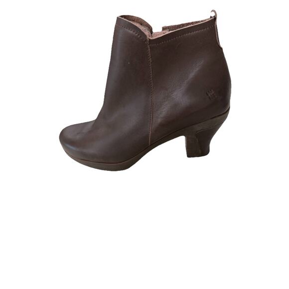 El Naturalista Women’s Size 9.5 Leather Zip Heeled Ankle Boots Brown Boho Chic - Picture 3 of 10